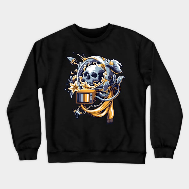astronaut skull Crewneck Sweatshirt by bpkardijan